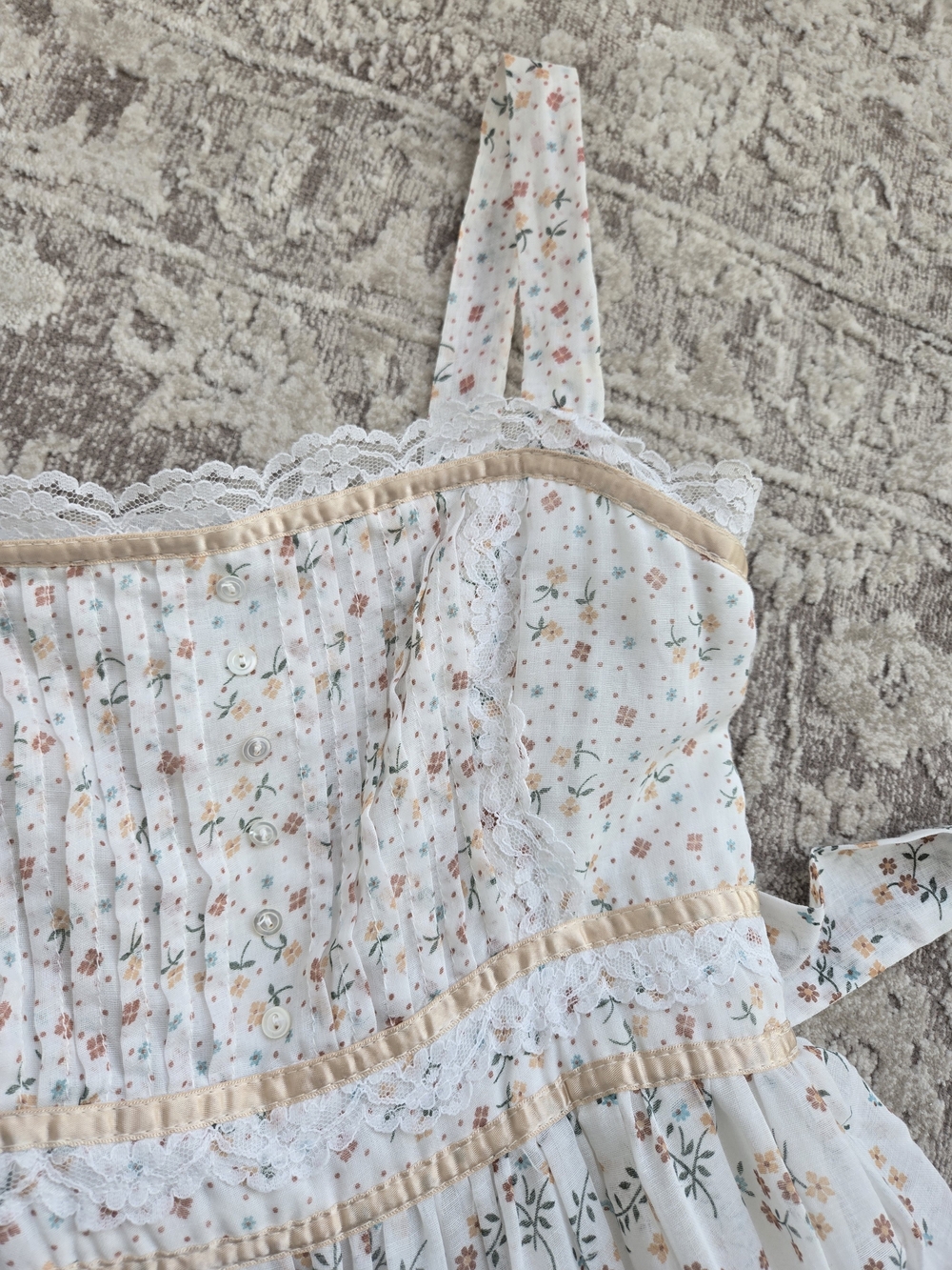 Gold Label Gunne Sax by Jessica San Fransisco Vintage 70s Calico Maxi Dress - Picture 3 of 13